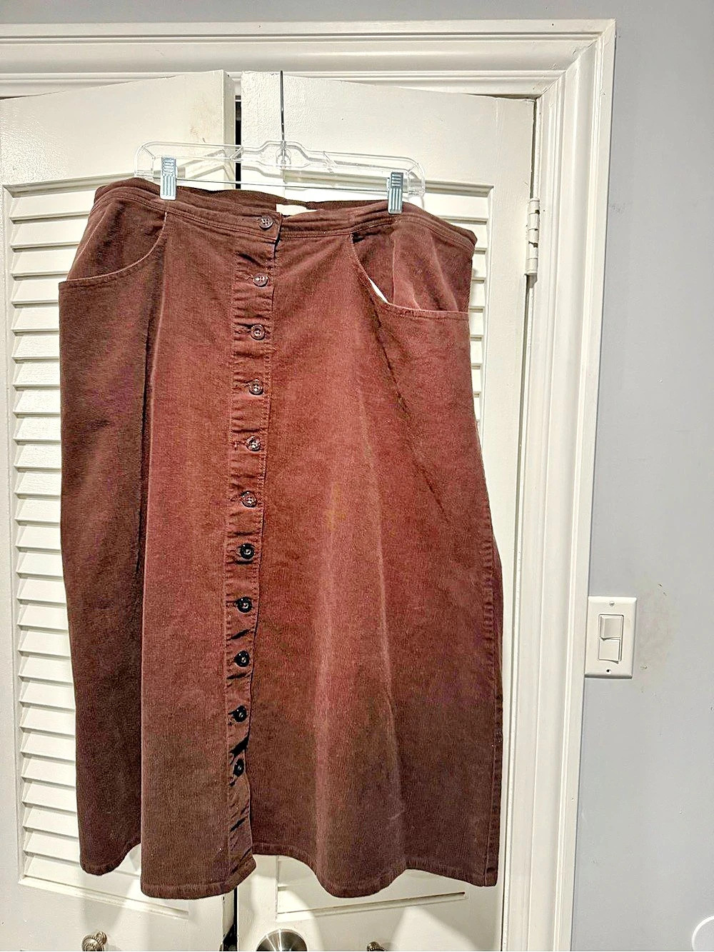 Woman Within Plus Size Corduroy Skirt Brown 20W